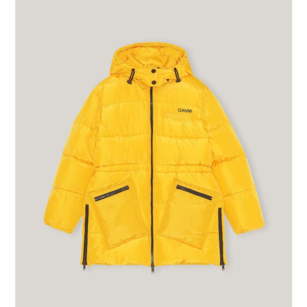 GANNI‎ Spectra Yellow Recycle Oversized Puffer Jacket w Hood XS/S fits M -$475